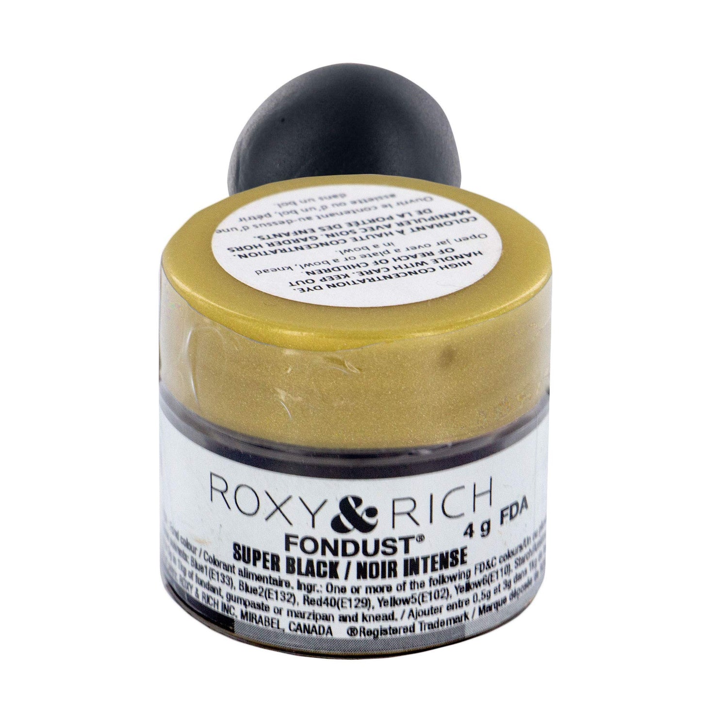 Roxy & Rich Fondust Powder Food Color, Super Black 4 Grams