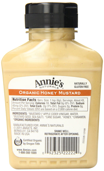 Annies Naturals Organic Mustard, Honey, 9 Ounce (Pack of 12)