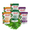Brads Plant Based Organic Crunchy Kale, Variety Pack (2 Original, 2 Vampire Killer & 2 Cheeze-It-Up), 6 Bags, 12 Servings Total