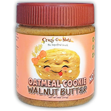 Crazy Go Nuts Walnut Butter - Oatmeal Cookie, 9 Oz (1-Pack) - Healthy Snacks, Keto, Vegan, Low Carb, Gluten Free, Superfood - Na