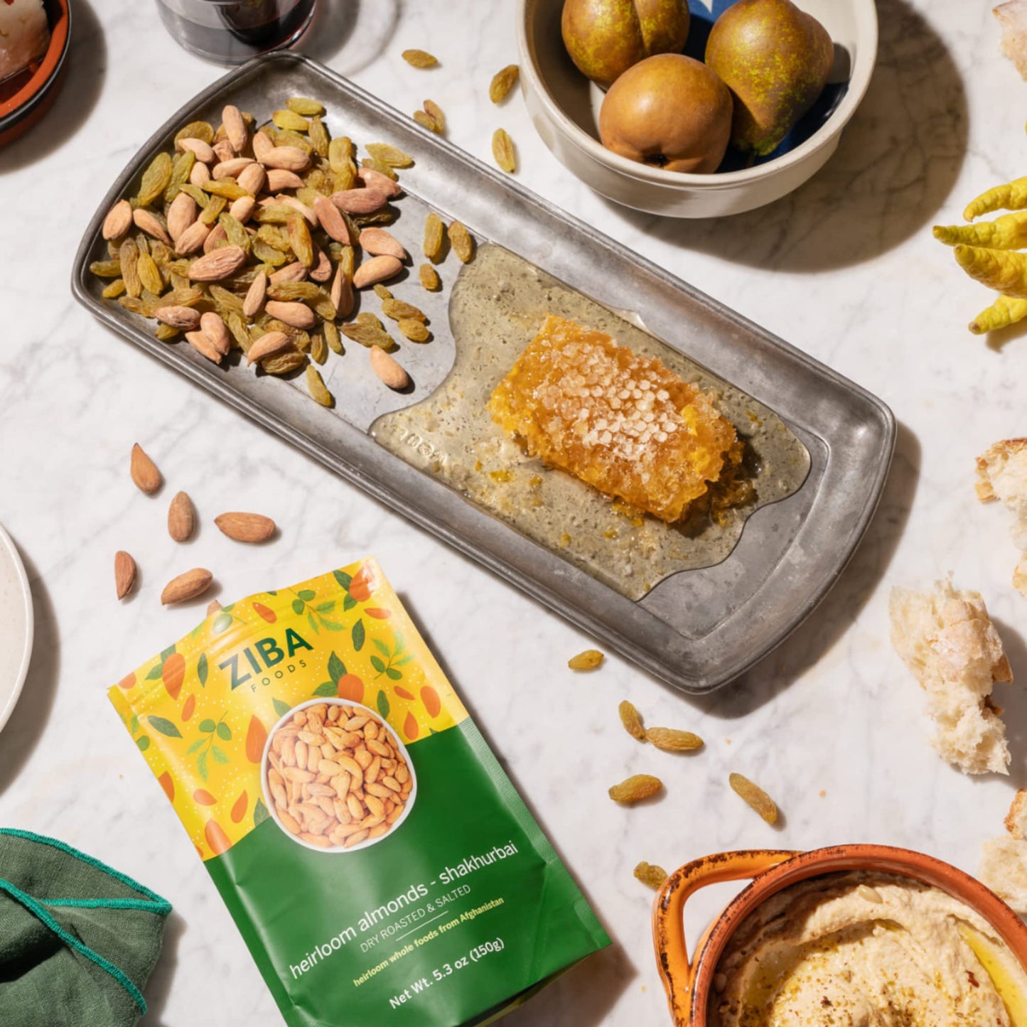 Ziba Foods Heirloom Shakhurbai Almonds  Dry Roasted & Salted  Non-Gmo Vegan Gluten Free Snack Nuts  Heirloom Warm & Nutty  Healt