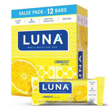 Clif Bar Luna Minis Energy Bar - Box Of 12 1.69Oz (48G) Bars (Lemon Zest)