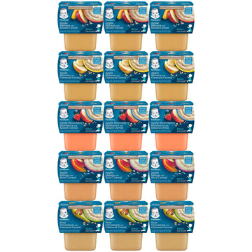 Gerber 2Nd Foods Tubs Breakfast Cereal Variety Pack, 3 Pear Cinnamon Oatmeal, 3 Apple Banana Oatmeal, 3 Apple Banana Mixed, 3 Ap