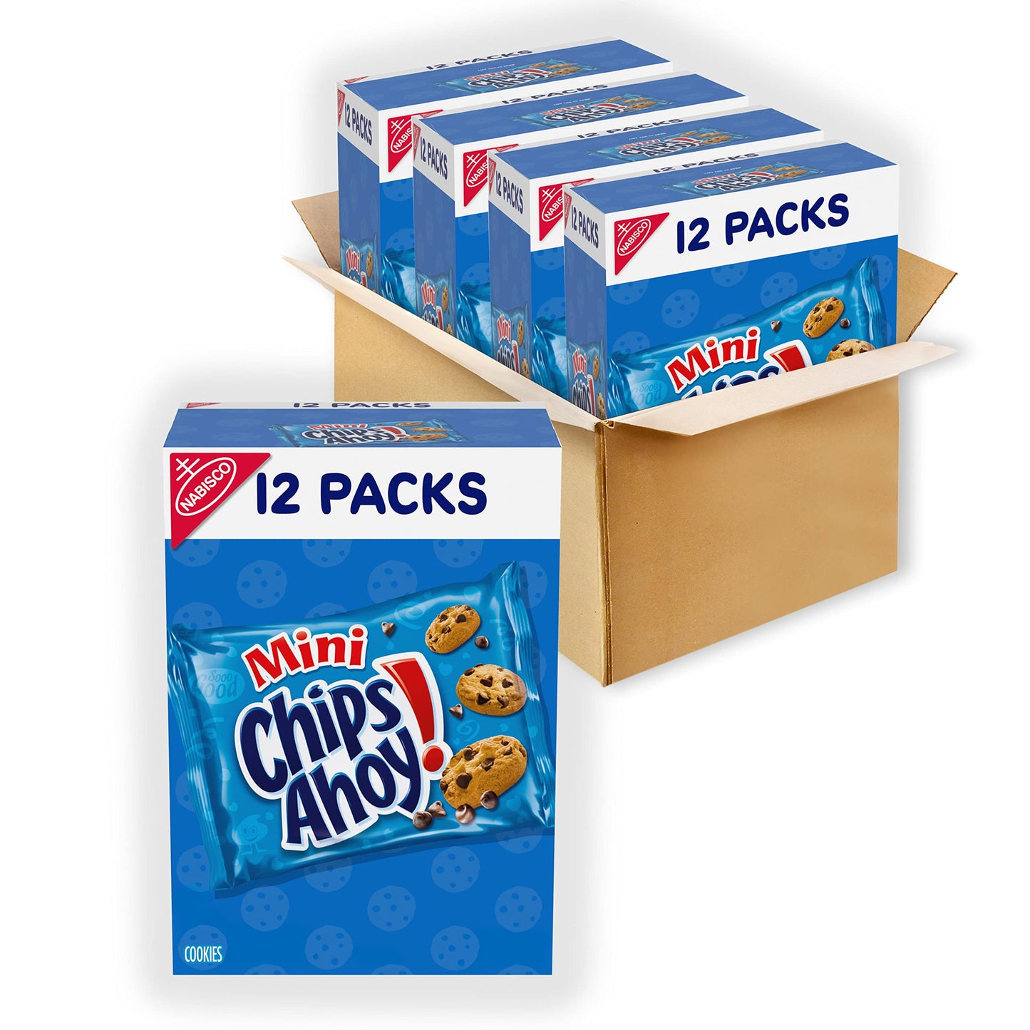 Chips Ahoy! Mini Original Chocolate Chip Cookies, 48 Snack Packs (4 Boxes)