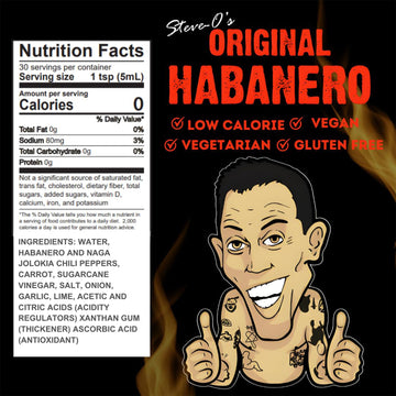Steve-O'S Habanero Hot Sauce | Spicy Garlic Habanero For Tacos, Burgers, Nachos, Eggs & Bbq (5 Fl Oz, 12 Pack)