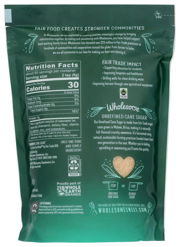 Wholesome Sweeteners Fair Trade Natural Cane Sugar (12X1.5Lb)