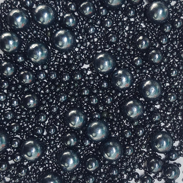 Sentovac Edible Black Pearl Sugar Sprinkles 4.23Oz/ 120G Edible Candy Pearls For Decorating | Edible Cake Cupcake Sprinkles For Christmas | Cake Topper Decorations