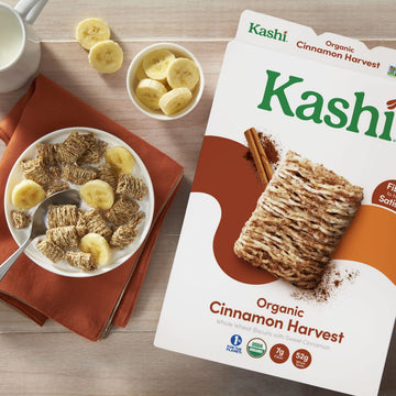 Kashi Breakfast Cereal, Fiber Cereal, Family Breakfast, Cinnamon Harvest, 14oz Box (1 Box)