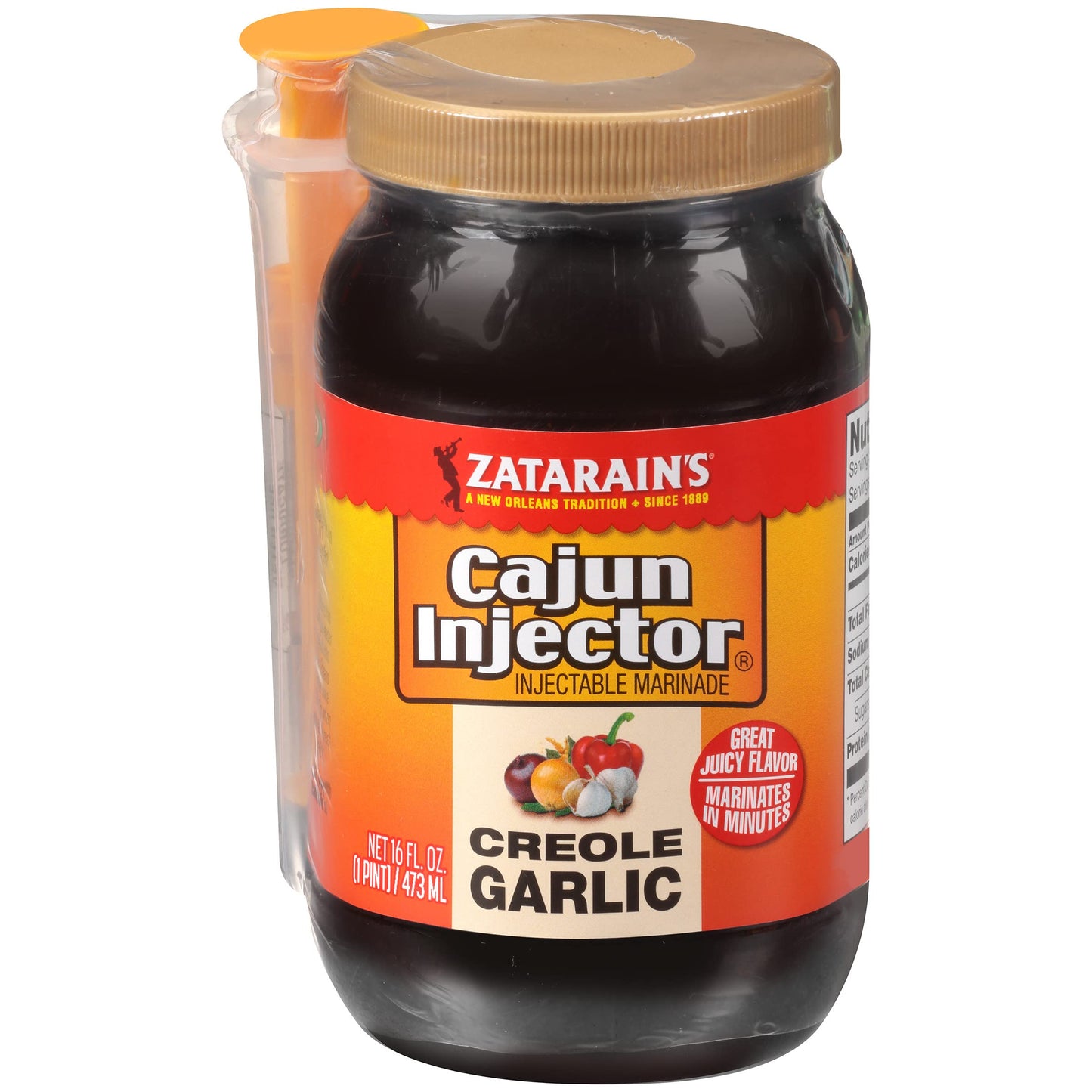 Zatarain'S Cajun Injector Creole Garlic Injectable Marinade With Injector, 16 Fl Oz