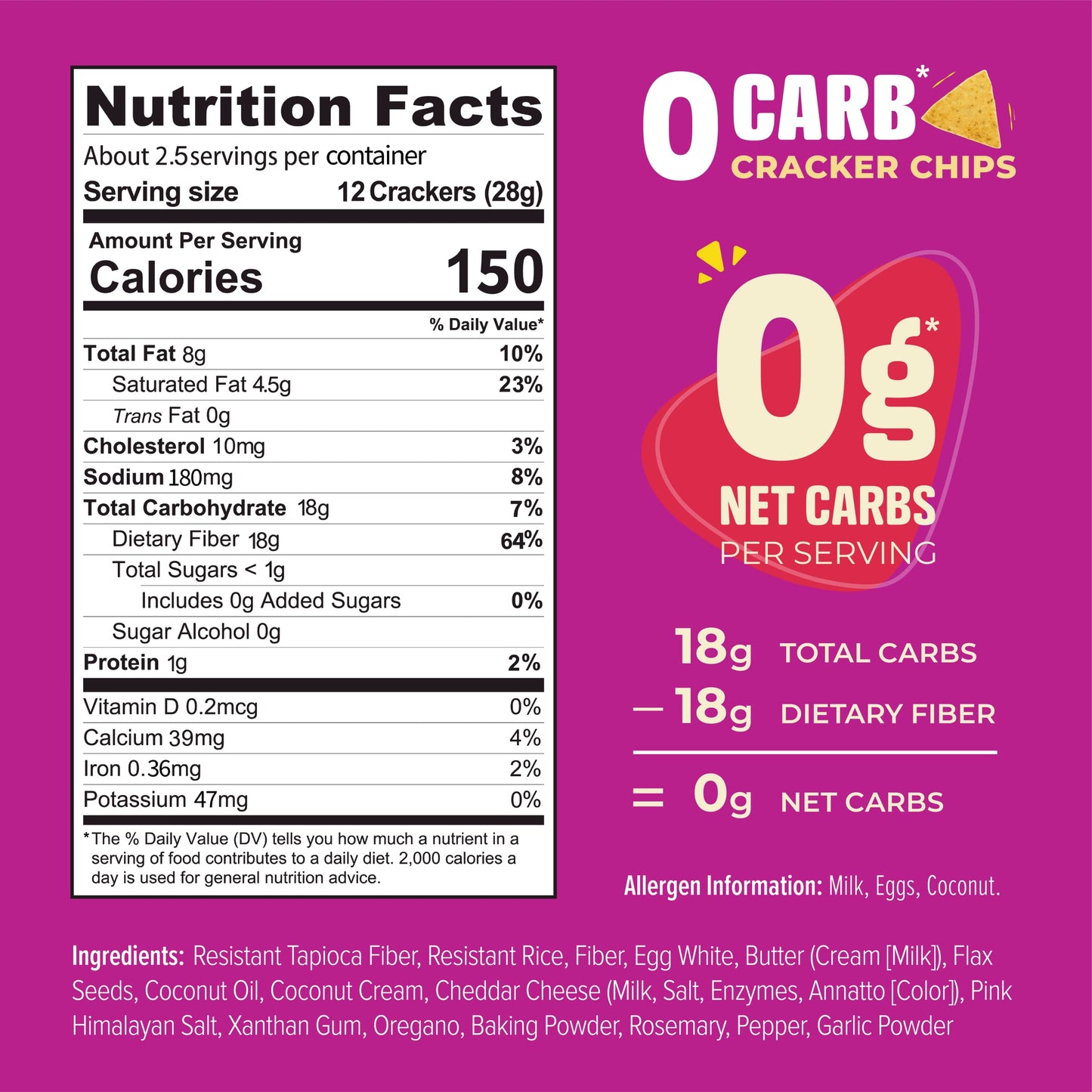 Keto crackers zero/low carb no sugar (Sea Salt) delicious crackers gluten free healthy for adults and kids (3 Packs) snack Keto