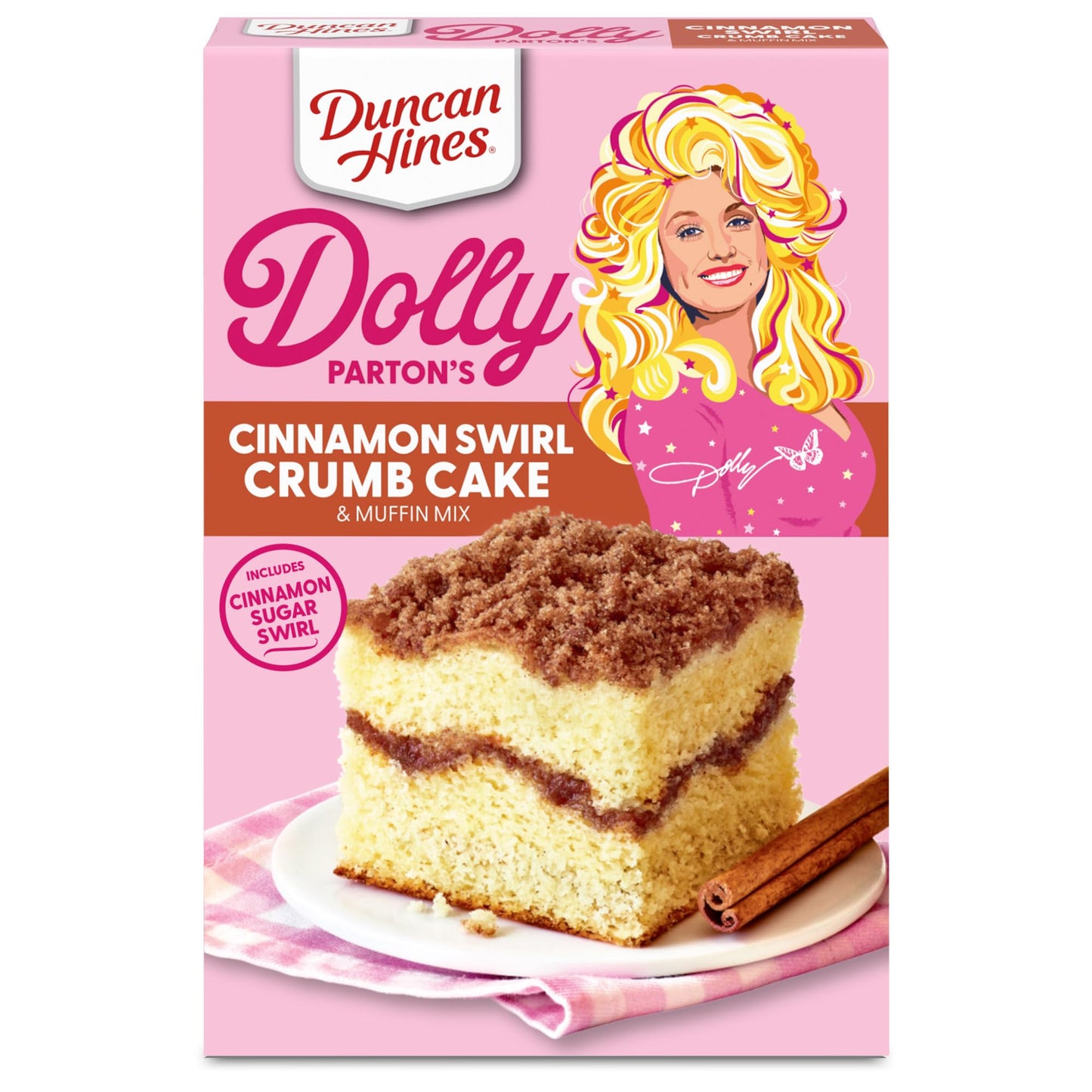 Duncan Hines Dolly Parton'S Cinnamon Swirl Crumb Cake & Muffin Mix, 20 Oz.
