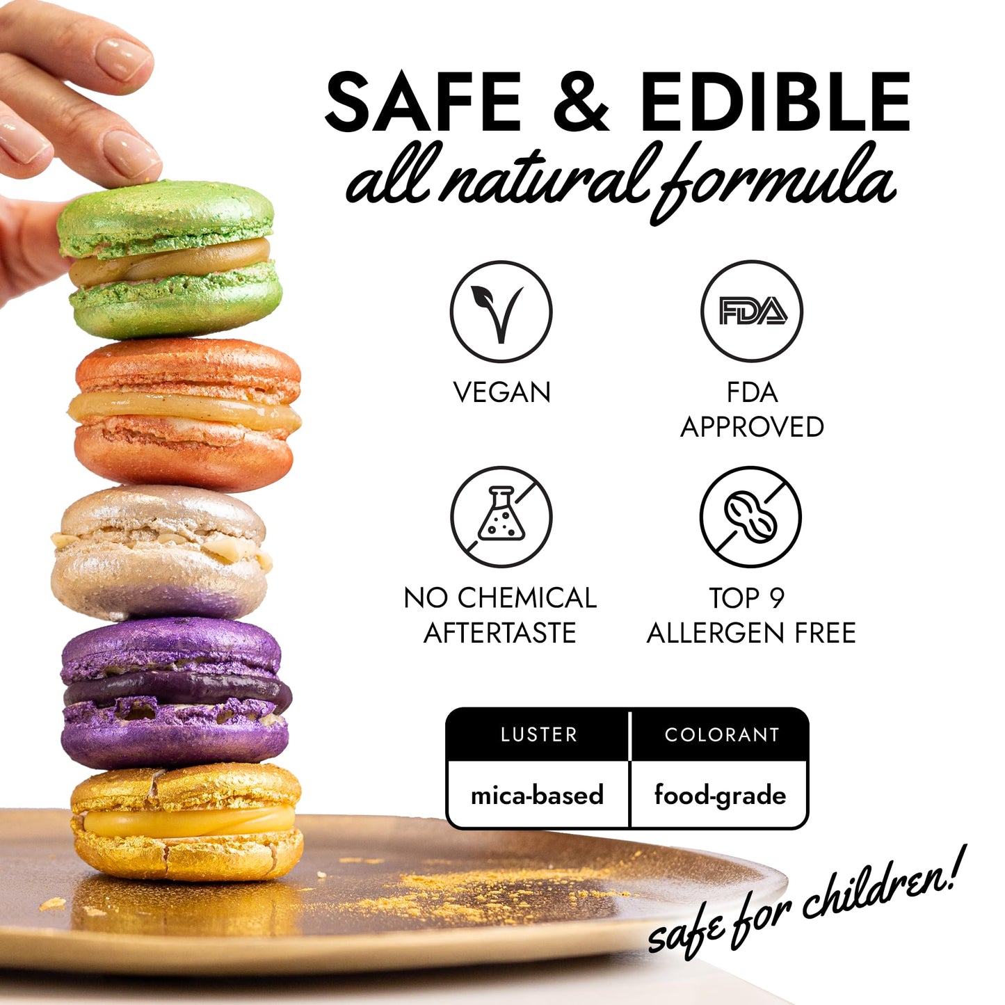 Mon  Gasque Gold Luster Dust Edible Glitter For Cocktails 7G - Premium Edible Gold Dust - Halloween Drink Decorations - Edible L