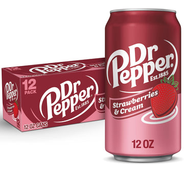Dr Pepper Strawberries And Cream Soda, 12 Fl Oz Cans, 12 Pack