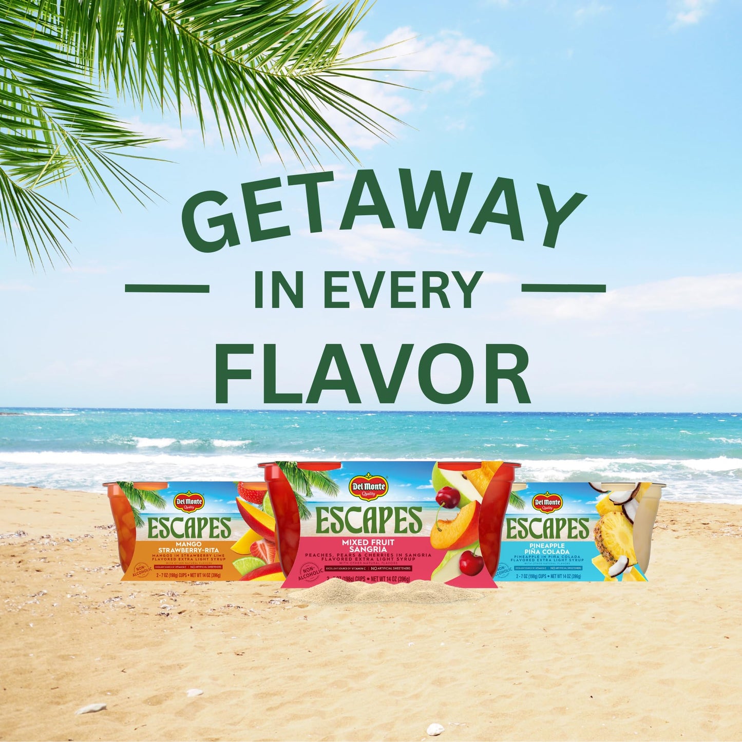 Del Monte Escapes Mixed Fruit Sangria 7 oz Cups Pack of 6 (12 Cups)
