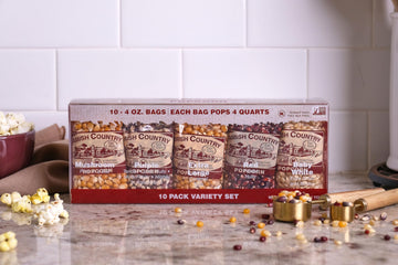 Amish Country Popcorn | 4 Ounce Variety Kernel Gift Set (10 Pack Assorted) | Old Fashioned, Non-GMO and Gluten Free (4oz Each, 1