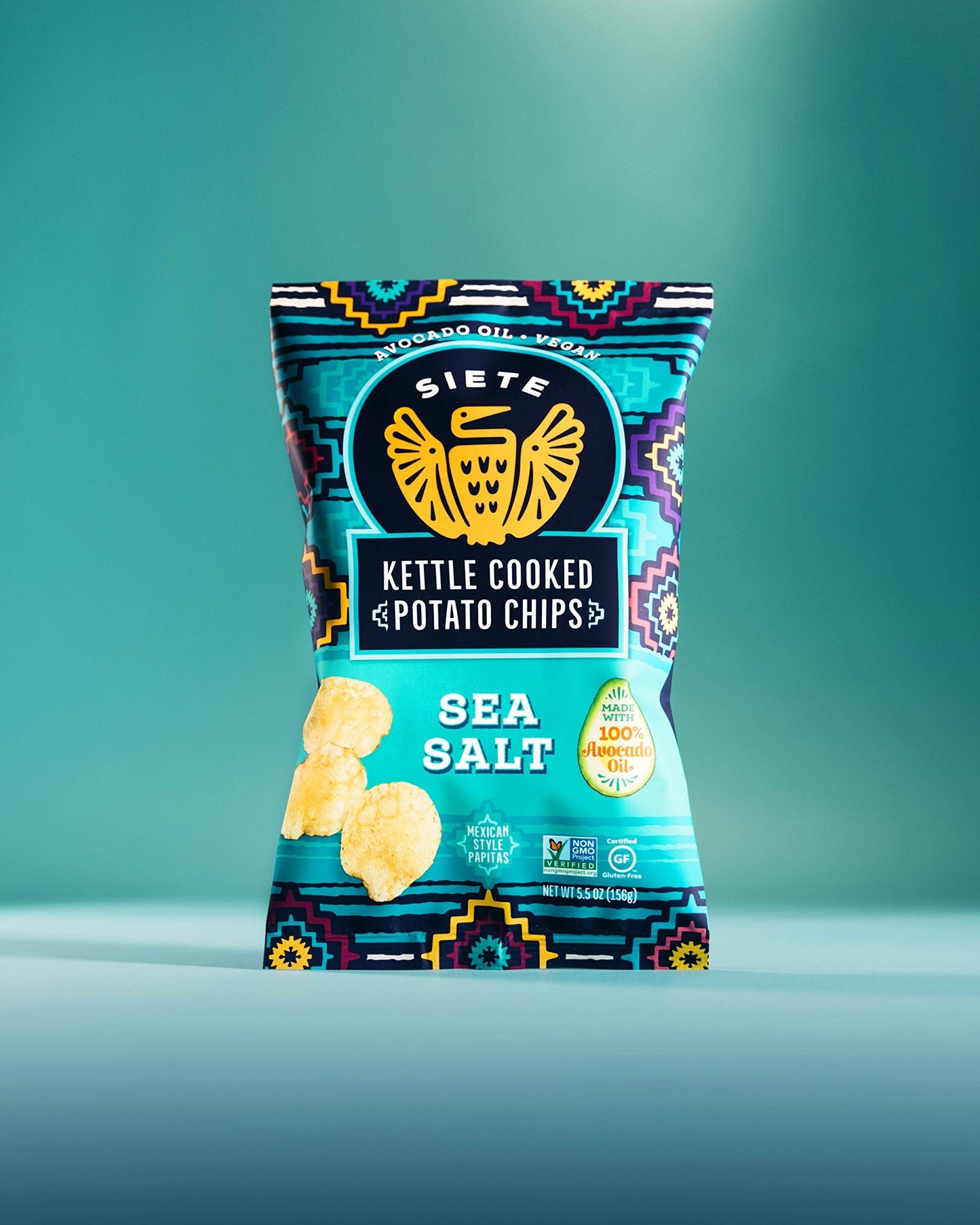 Siete Grain Free Potato Chips | Kettle Cooked | Gluten Free Chips | Vegan Snacks | Non Gmo | Sea Salt, (Pack Of 6)