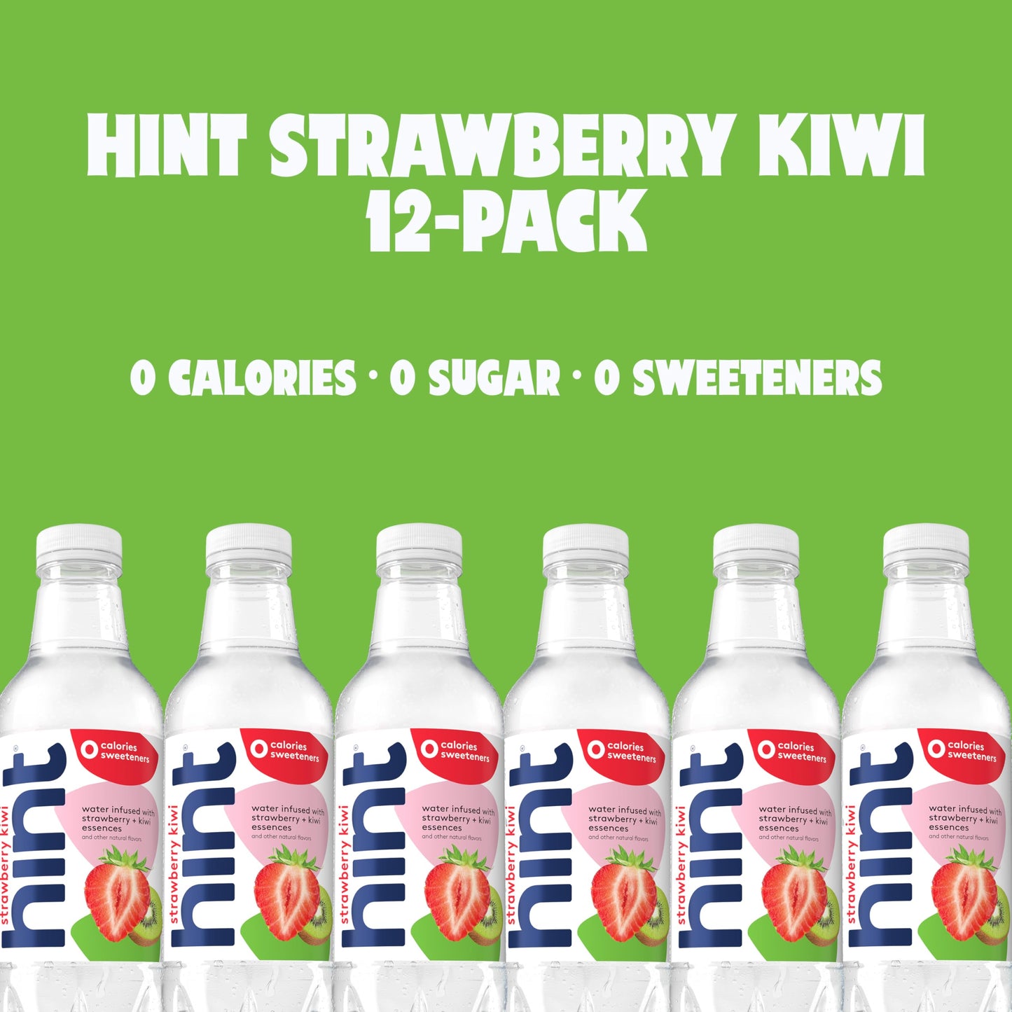 Hint Fruit-Infused Bottled Water, Strawberry Kiwi - Sugar Free Flavored Water with Zero Calories, Naturally Flavored, and No Art