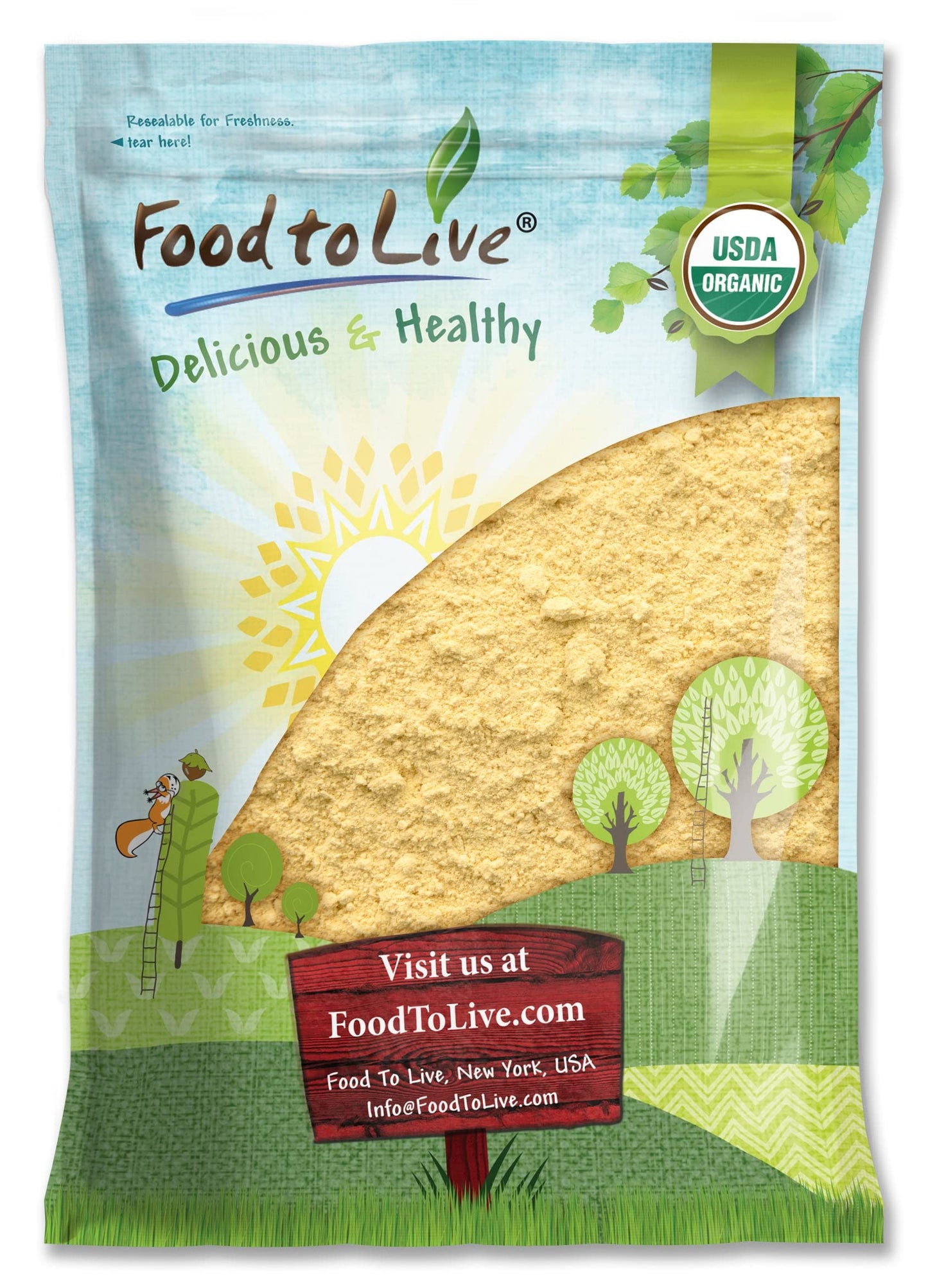 Food to Live Gluten Free Organic Chickpea Flour, 8 Pounds Non-GMO, Finely Milled Dried Garbanzo Beans, Vegan, Kosher, Bulk. High