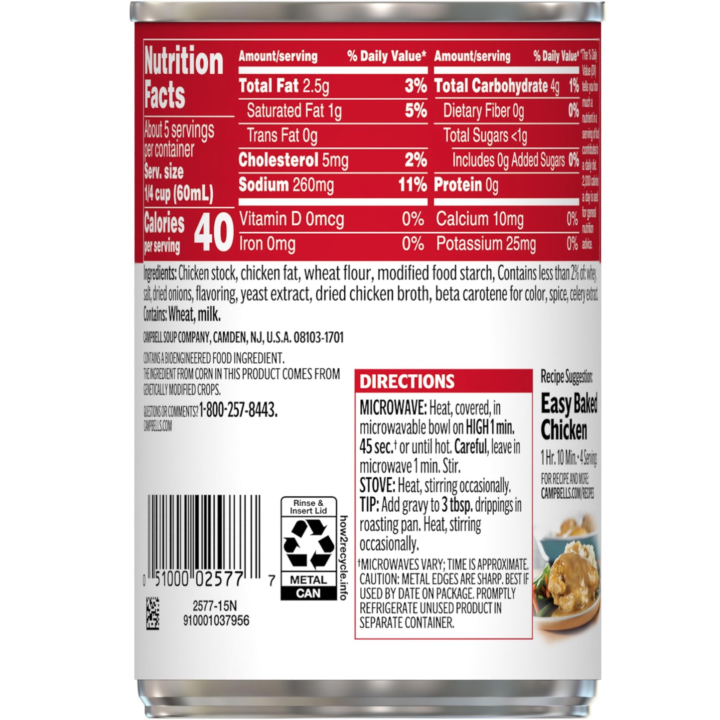 Campbell'S Chicken Gravy, 10.5 Oz Can (Case Of 12)