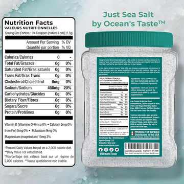 1.15 Pound Jar Oceans Taste Baja Sea Salt, Coarse Natural Grain, 4X More Minerals than Celtic Salt, 30% Less Sodium, Mineral Sa