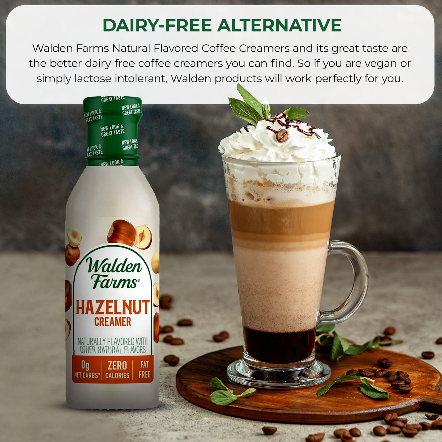 Walden Farms Hazelnut Coffee Creamer 12 Oz Bottle (Pack Of 2) Rich & Smooth | Fresh And Flavorful | Vegan, Paleo And Keto Friend