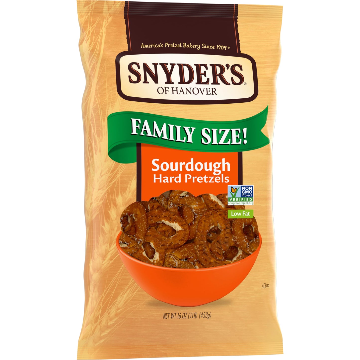 Snyders of Hanover Pretzels, Sourdough Hard Pretzels, Family Size 16 Oz Bag