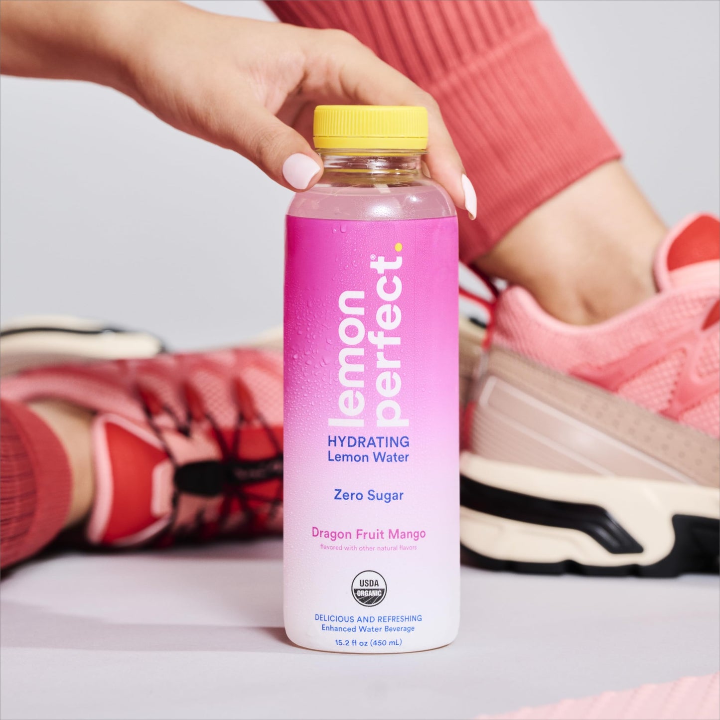 Lemon Perfect Dragon Fruit Mango, Hydrating Flavored Lemon Water, Zero Sugar, Delicious and Refreshing, Organic, 15.2 fl oz Bott