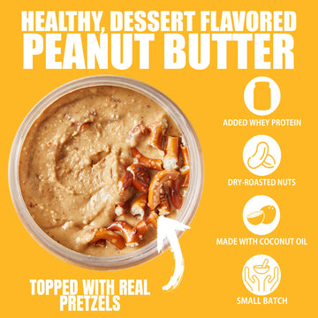 Fit Butters Salted Caramel Pretzel Peanut Butter Spread - Added Protein And Coconut Oil, Low Carb, Low Sugar, Complete Protein D