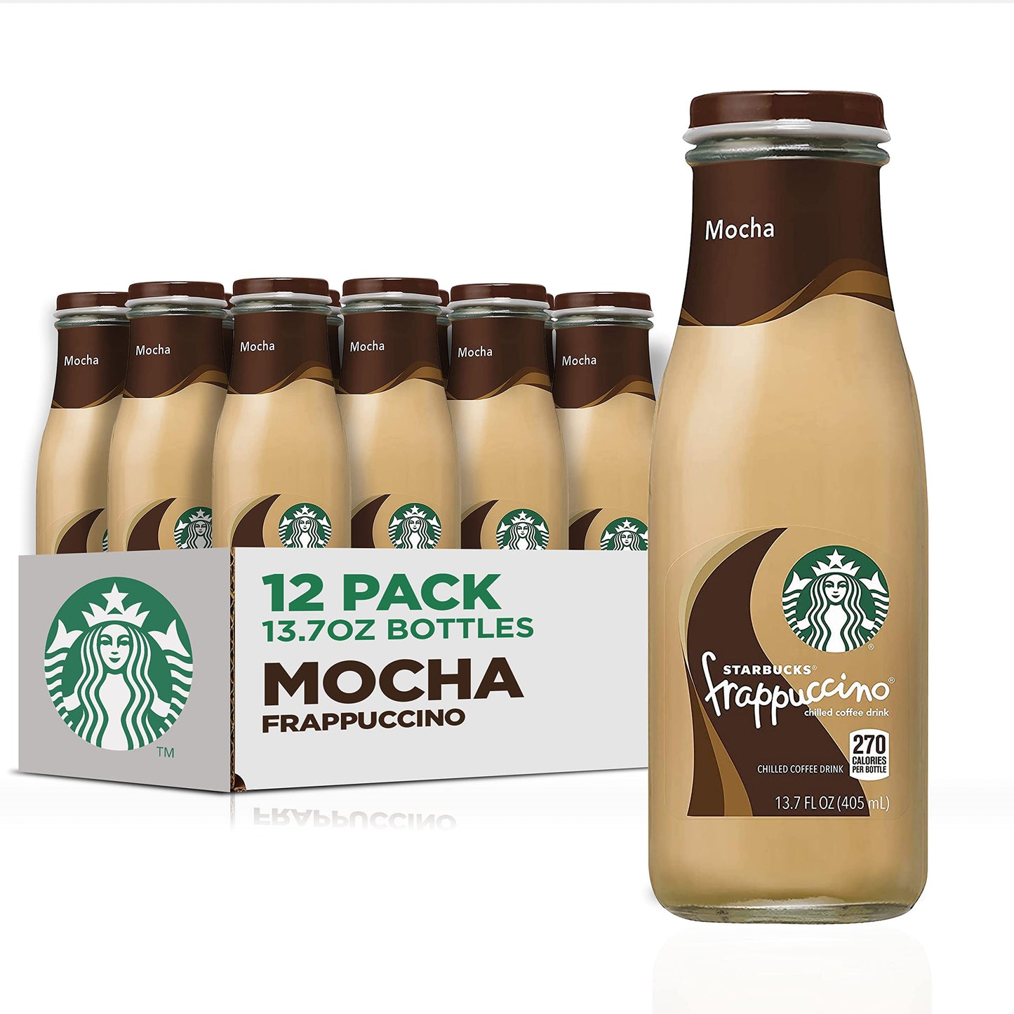 Starbucks Frappuccino Coffee Drink, Mocha, 13.7 Fl Oz Bottles (12 Pack)