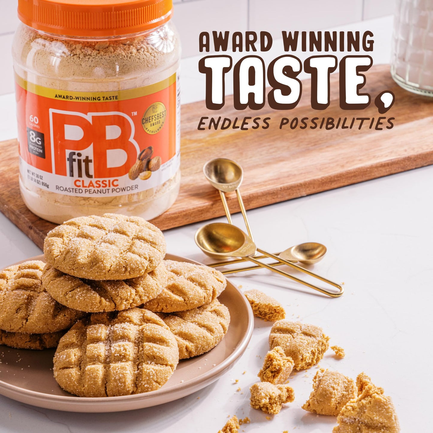 PBfit 30 Ounce Classic Peanut Butter Powder, Powdered Peanut Butter Spread From Real Roasted Peanuts, 8g of Protein 8% DV, Glute