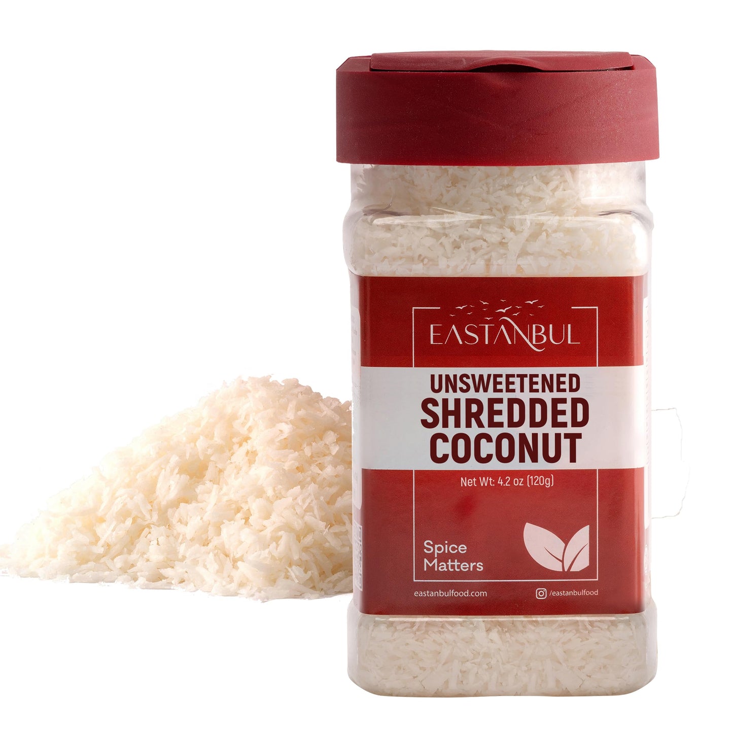 Eastanbul Shredded Coconut 4.2Oz Unsweetened Coconut Flakes 100% Natural Shreds Finely Shredded Desiccated Vegan Gluten Free Non-Gmo No Sugar Added