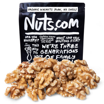 Nuts.com - Organic Walnuts (Raw, No Shell) - Healthy Snack for Adults & Kids, Nutty & Slightly Sweet Flavor, Good Source of Prot