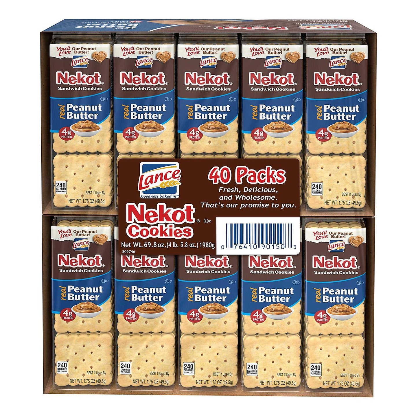 Lance Nekot Peanut Butter Cookies, 69.8 Ounce
