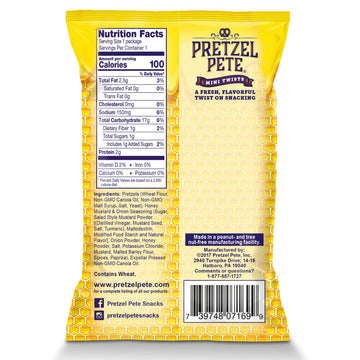 Pretzel Pete Honey Mustard & Onion Seasoned Mini Twist Pretzels, 100 Calories, Non-GMO Ingredients, Small Batch, Bold Flavor, 0.