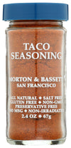 Morton & Bassett Taco Seasoning, Salt Free, No MSG, 2.4 Ounces (Pack of 3), Natural
