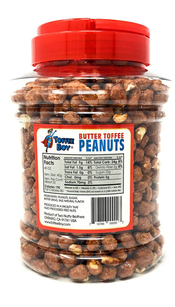 Toffee Boy'S Butter Toffee Peanuts - 45 Oz Jar - Family Recipe, Fresh And Hand Cooked, Gluten Free, Real Ingredients, No Preservatives, The Perfect Holiday Gift