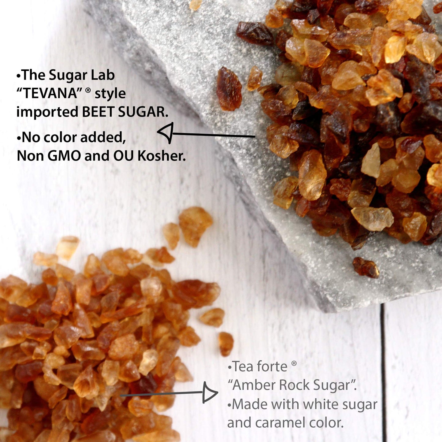 The Sugar Lab Belgian Rock Sugar - 2 Pounds - Natural Real Beet Sugar - Brown Rock Sugar - Teavana Style Tea Sugar - Perfect Sug