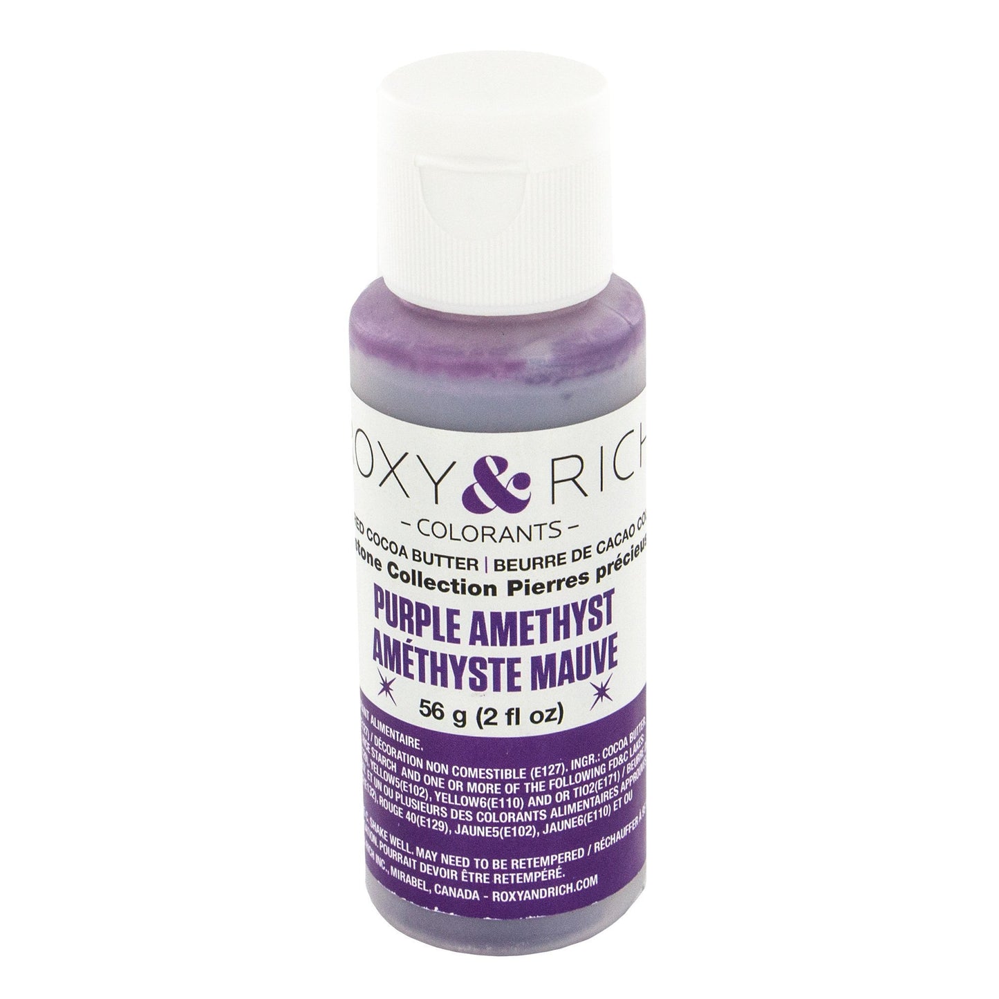 Roxy & Rich Gemstone Collection Cocoa Butter, 56 Grams Purple Amethyst