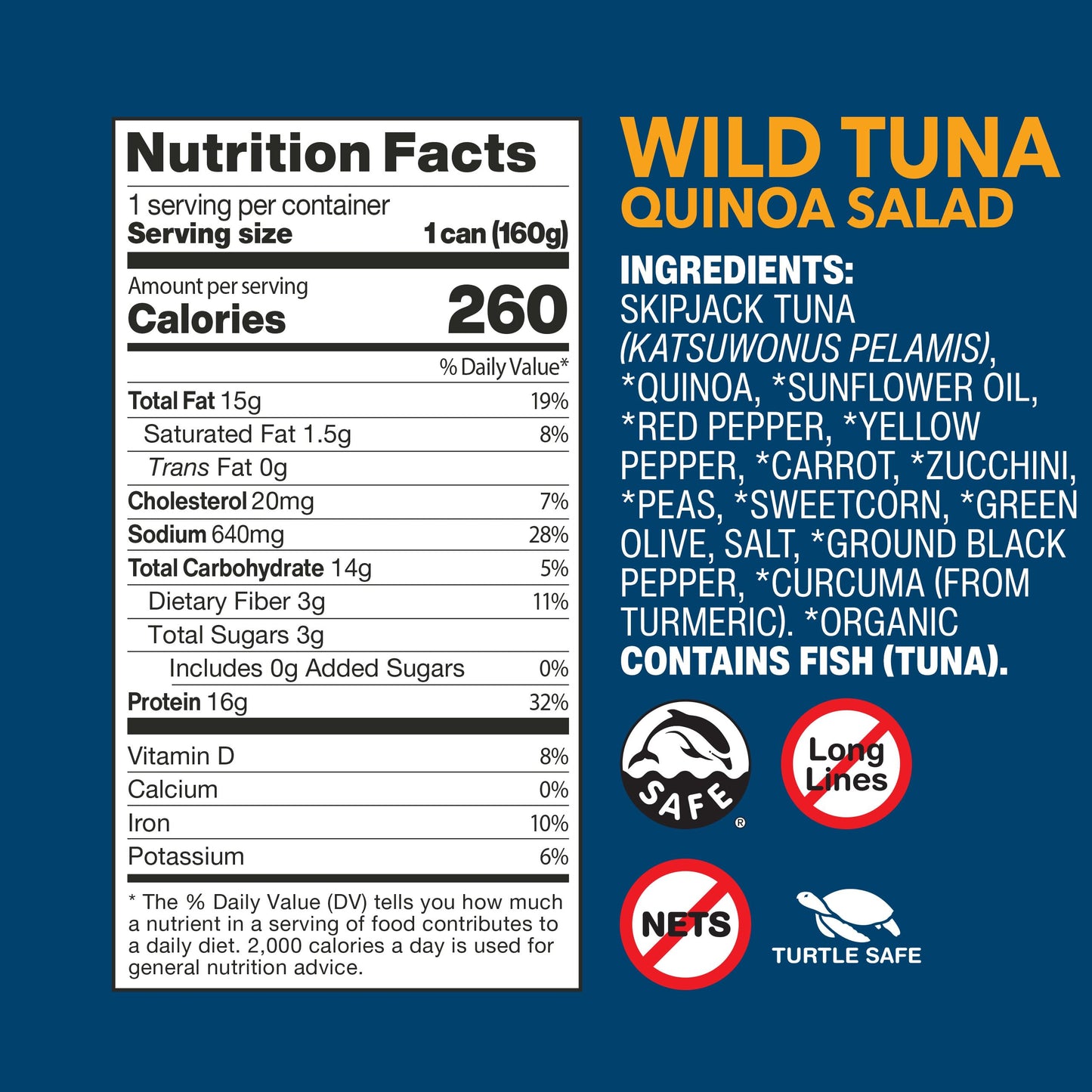 Wild Planet Ready-To-Eat Wild Tuna Quinoa Salad With Organic Sweetcorn, Zucchini & Peas, Tuna Salad, 5.6Oz, Pack Of 1