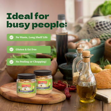 Garland Food Minced Garlic in Water 4.5 oz - Made in the USA - Minced Garlic in Jar for Fresh Flavor, Time-Saving Prep, and Vers