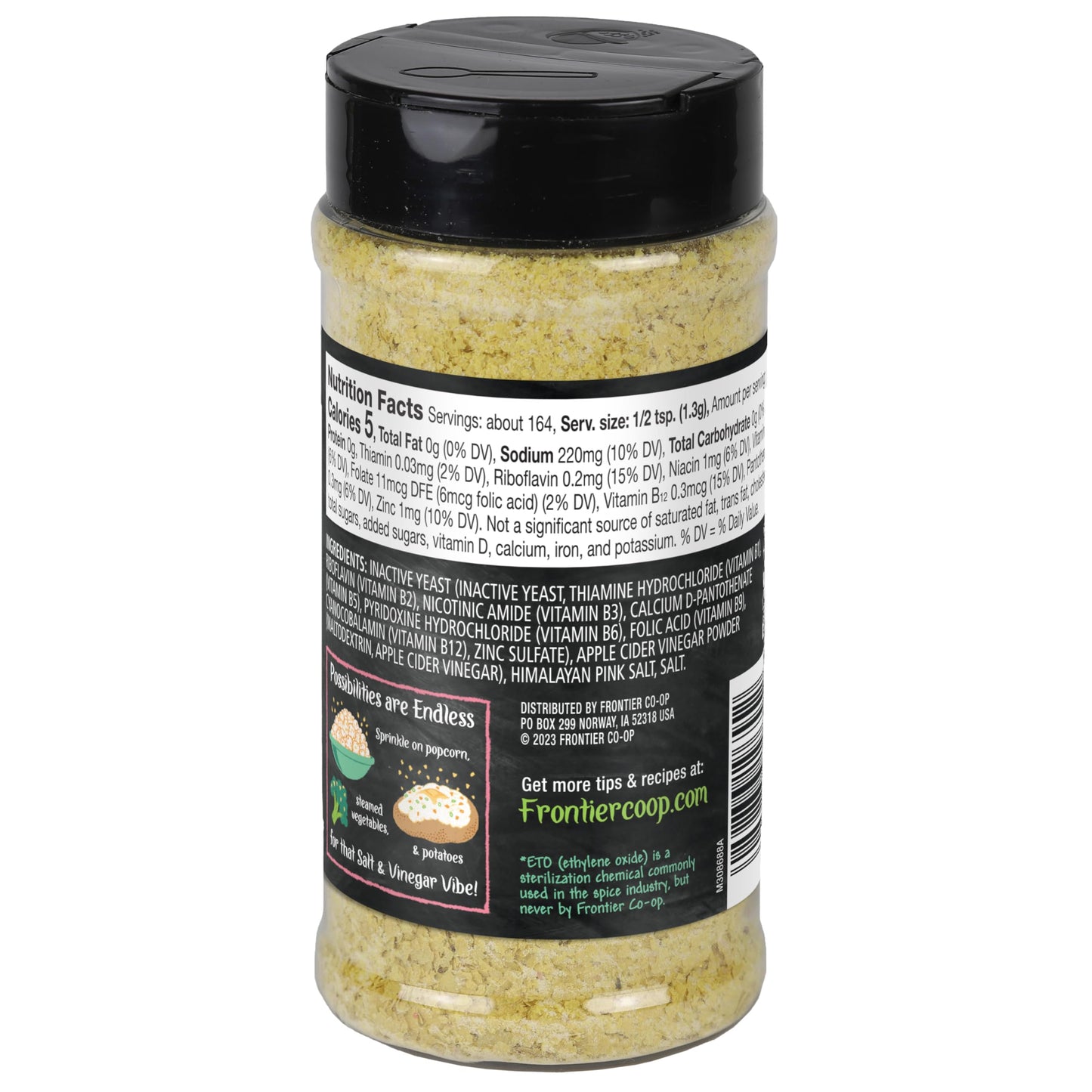 Frontier Co-op Nutritional Yeast Salt & Vinegar Seasoning, 7.51 Ounce
