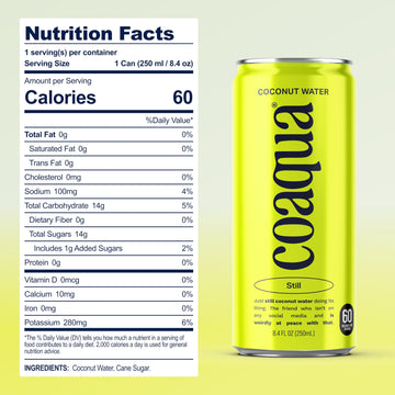 CoAqua Organic Coconut Water, 6 Pack, Natural Electrolytes for Hydration, Naturally Sweet Electrolyte Drink Potassium, Pure Coco