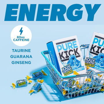 PURE KICK Energy Singles To Go Drink Mix, Jolly Rancher Blue Raspberry, 72 Packets, Convenient 0.13 Ounce Size