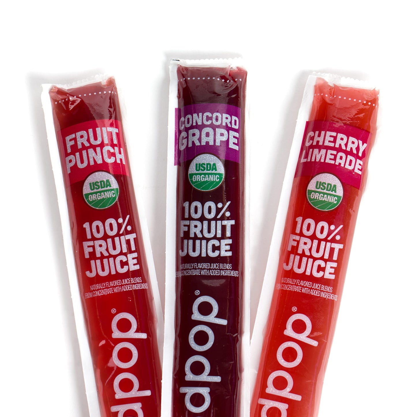 Goodpop Organic Freezer Pops - Cherry Limeaide, Fruit Punch, Grape, 100% Juice, No Added Sugar - 20Ct, Box