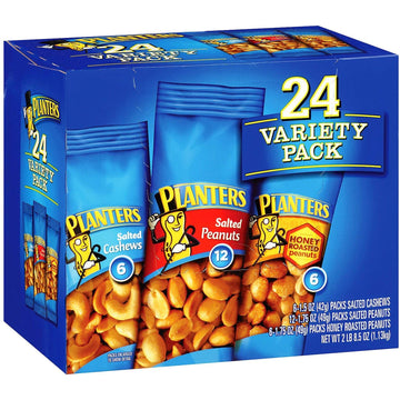 Planters Nut 24 Count-Variety Pack, 2 Lb 8.5 Ounce Carrier To Shipping International Usps, Ups, Fedex, Dhl, 14-28 Day By Dragon