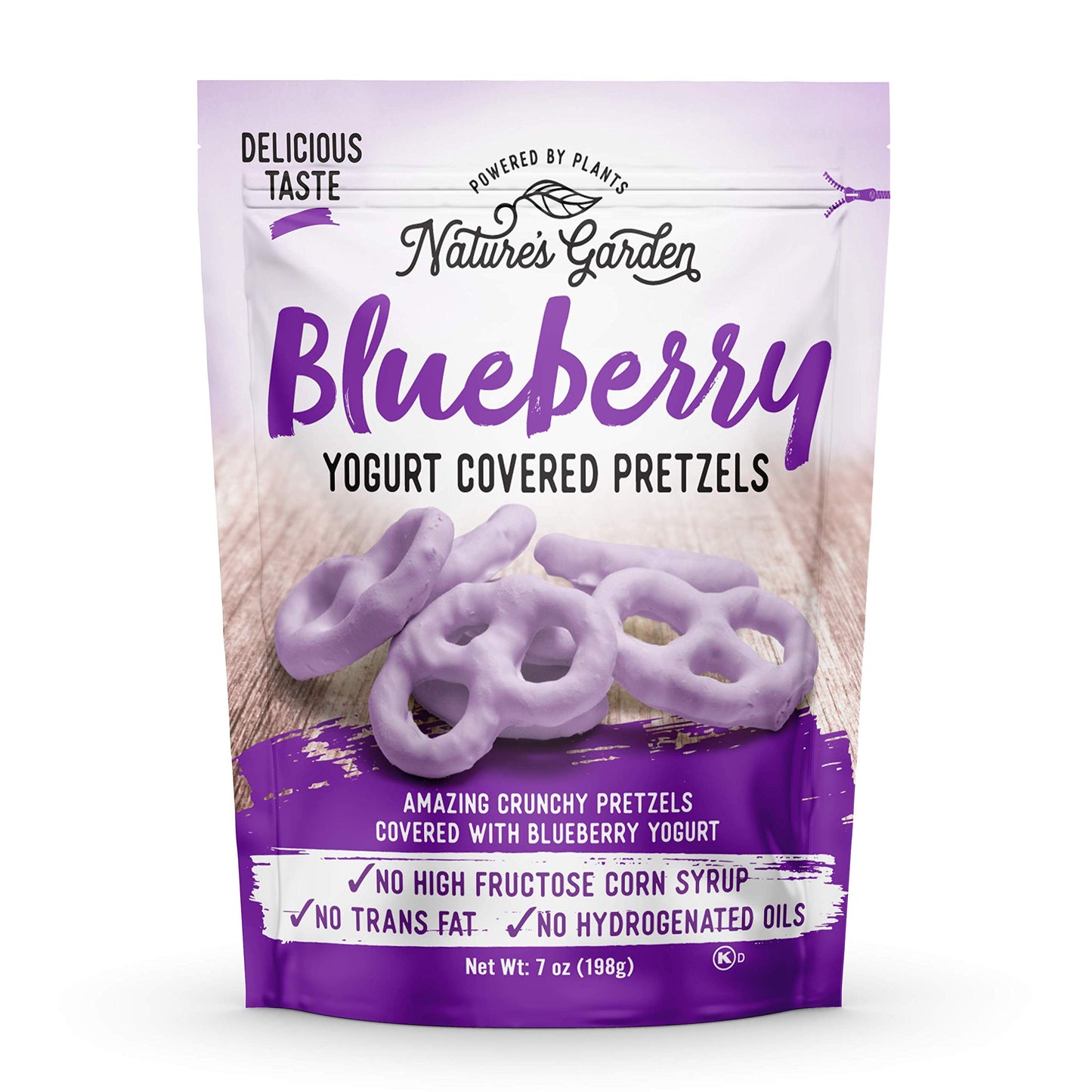 Natures Garden Blueberry Yogurt Covered Pretzels, No Trans Fat, Indulgent Snack, Flavored Pretzels – 7 Oz Bag (Pack Of 1)