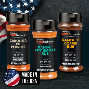 Steven Raichlen's Planet Barbecue Gourmet BBQ Rubs & Spices Gift Set 3 Pack- Grill Seasonings with USA Influenced Flavors- Great
