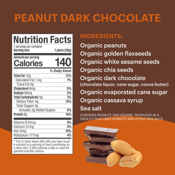 Tosi Cashew Coconut and Dark Chocolate Peanut Protein Bars Combo, Plant Based with Nuts, Gluten-Free Crunchy Snacks, Vegan, Orga
