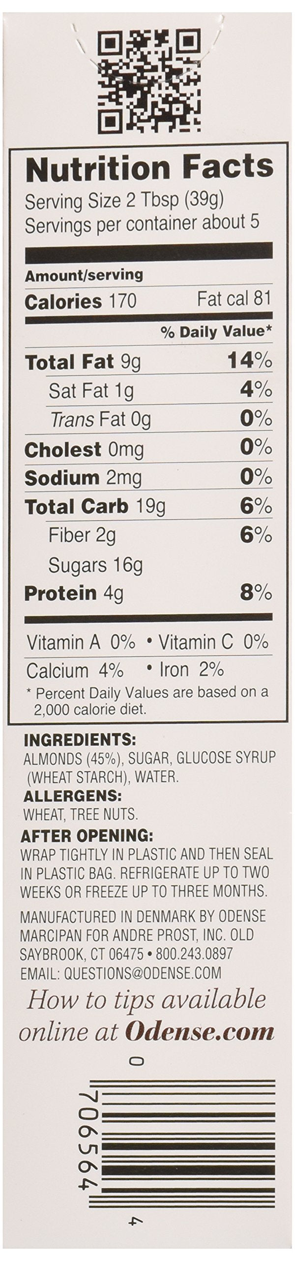 Odense Almond Paste, 7 Ounce - 12 per case.