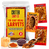 HotLix Larvets Edible Bugs (3-Pack), Real Flavored Edible Larvae in Cheddar Cheese, BBQ, Mexican Cheese, Exotic Snacks, Edible I
